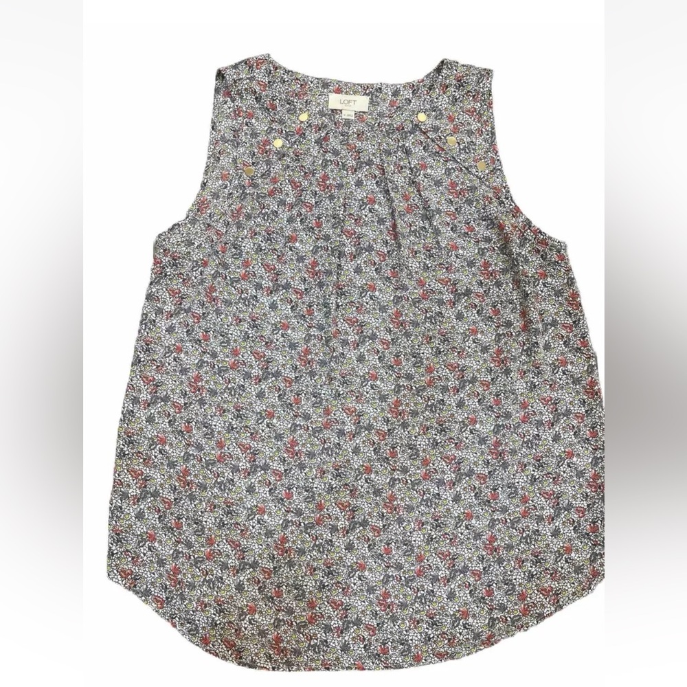 loft outlet top Size Medium Loft Blouse Floral Button Details EUC Tank Top
